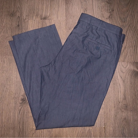 KENNETH COLE REACTION Mens Size 38x32 Gray Pinstriped Pants - Picture 1 of 4